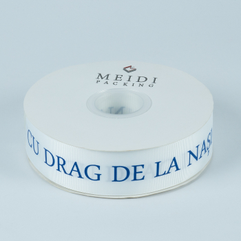 Panglica imprimeu DE LA NASI, print bleu , latime 4cm, lungime 50cm